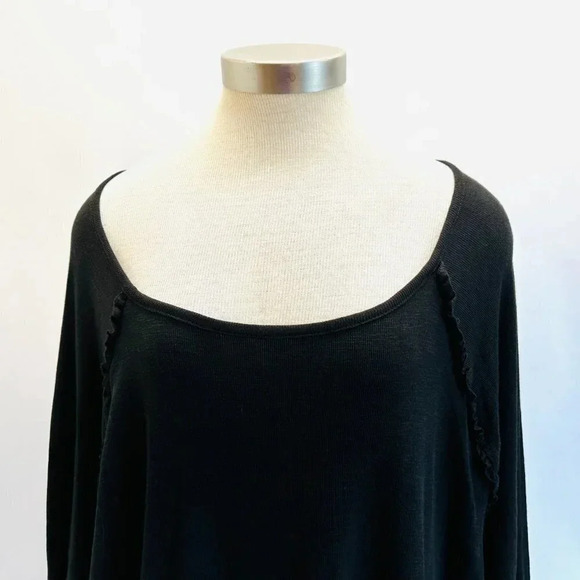 NWT LAUREN CONRAD Women Long Sleeve Pullover Round Neck Black Shirt Plus Size 3X - Picture 2 of 14